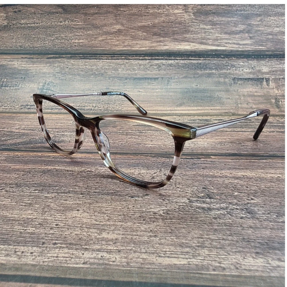 Liz Claiborne L463 HT8 Brown Striped Cat Eye Eyeglass Frames 135mm 50-16-135